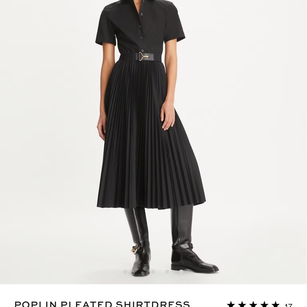 Tory Burch Black Pleated Midi Dress for Work